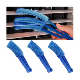 KHGUZ 3PCS Mini Duster for Car Air Vent, Automotive Air Conditioner Cleaner and Brush, Vehicle Blind Dust Cleaning Tool for Keyboard, Window, Shutter, Universal for SUV, Truck, RV（Blue）