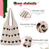 FAINCA Strandtasche UmhäNgetasche Damen, 30x36cm HäKeltasche, HerzföRmige Strandtasche Damen, Teenager