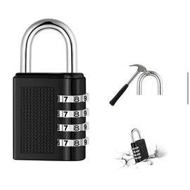 4 Pcs Combination Padlock, Heavy Duty Metal Padlock for Gym Locker, Padlocks with Code, Gym Padlock, Locker Padlocks, Waterproof Combination Lock for Locker Outdoor Gate Shed