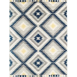 CosmoLiving by Cosmopolitan Soleil BR30B Kilim Navy Moroccan Tribal Area Rug 4'0"x6'0"