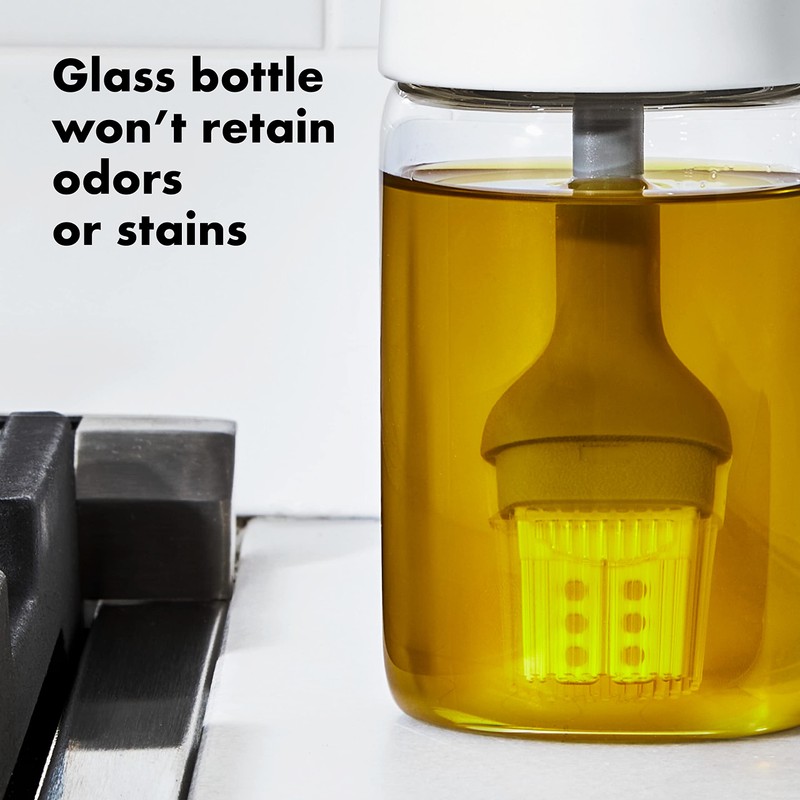 OXO Good Grips Glass Oil Bottle and Silicone Brush, 8