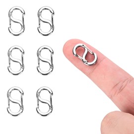 Necklace Clasp,6 Pcs Necklace Shortener Double Opening Lobster Clasps Stainless Steel Chain Bracelet Connectors Necklace Clasps Replacement Necklace Clip for DIY Jewelry Making and Repair(Silver)