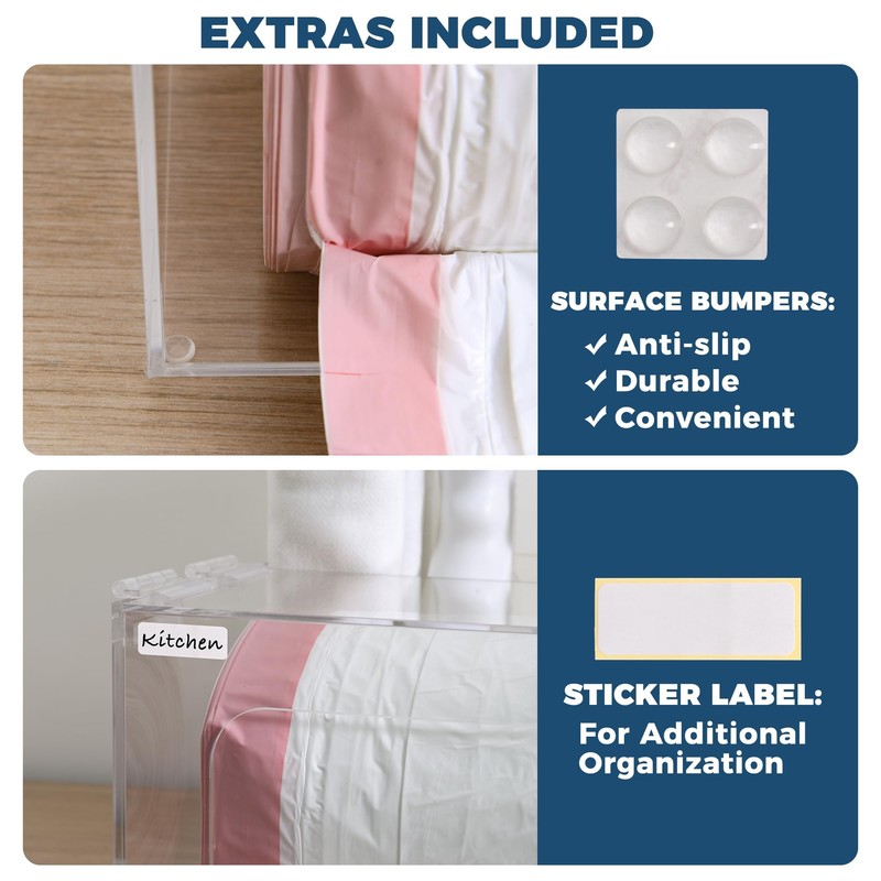 Storage Standard Trash Bag Kitchen and Bathroom Organizer - Large