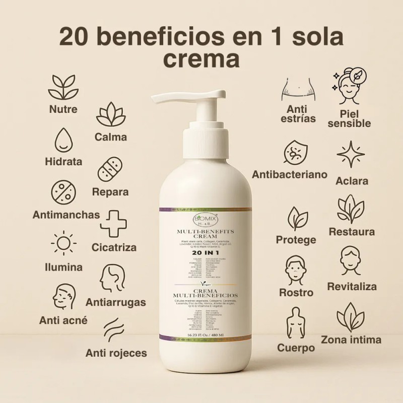 Crema 20 En 1 Uso Personal Y Profesional Spa Vegana