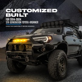 OPT7 4CS Front LED Grille Lights for 4Runner 2014-2024, Amber Grill Light with Wire Harness and Fuse Tap, Truck Accessories