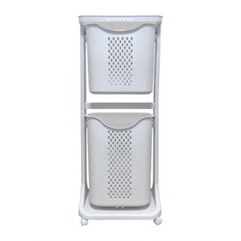 Bretoes Laundry Basket Bathroom Multi-layer Clothes Storage Basket Household, Simple Kitchen Shelf Fruit Stand (2 Layers)