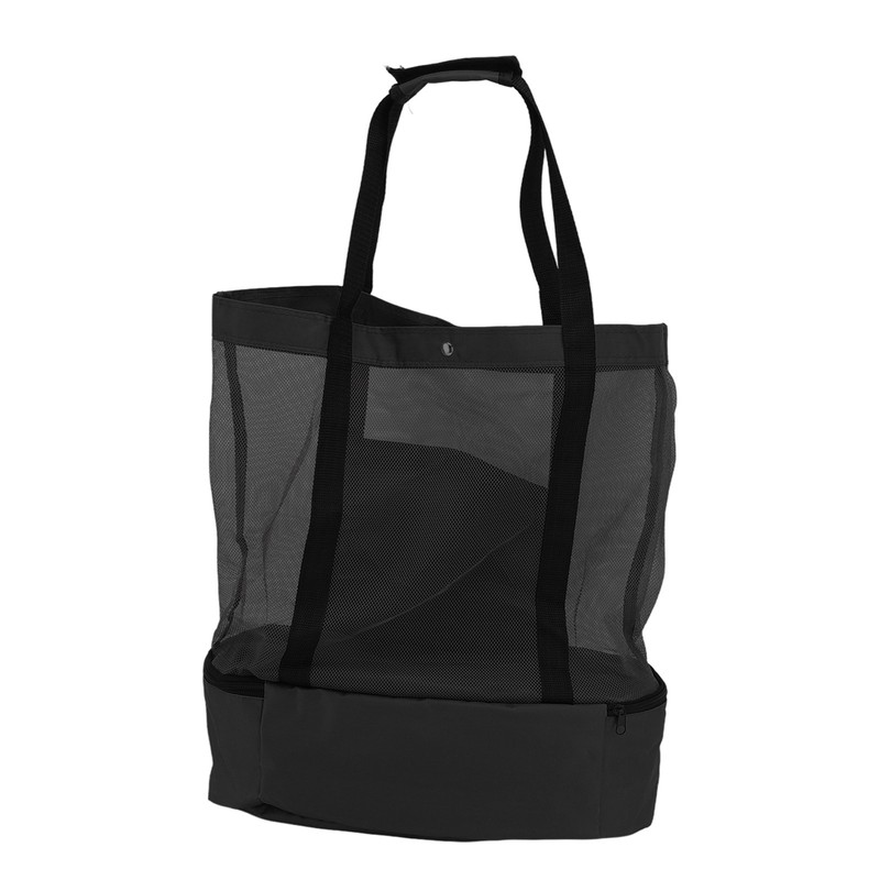 Mesh Beach Bag Multifunction Mesh Design Top Zipper Keep Freshness