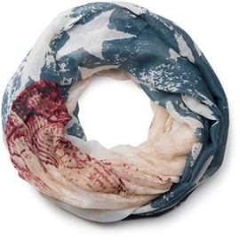 styleBREAKER vintage design star pattern loop tube scarf, unisex 01016085, Colour:Blue