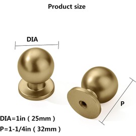 khtumeware 20 Pack Champagne Bronze Cabinet Knobs 1 Inch Single Hole Cabinet Handles Dresser Knobs Drawer Knobs and Pulls for Bathroom Cabinets.