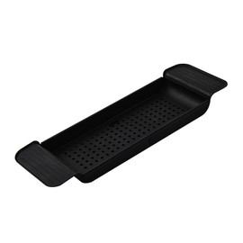 EVGATSAUTO Bath Caddy Tub Table, Draining Design Bathtub Tray for Restroom (Black)
