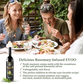 M.G. PAPPAS Rosemary Infused Olive Oil - High Polyphenol Rich Extra Virgin Olive Oil Unfiltered - Polyphenol Lab Report 650mg/kg - Cold Pressed Greek EVOO Award Winning - Rosemary Oil Cooking 12.7 Oz
