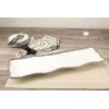 Pampa Bay Salerno Porcelain Rectangle Serving Piece, White/Silver (CER-2109-W)