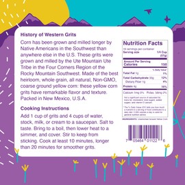 2lbs Western Heirloom Yellow Corn Grits Old Fashioned Coarse Ground Whole Grain non-GMO Gluten Free Grits - 32oz