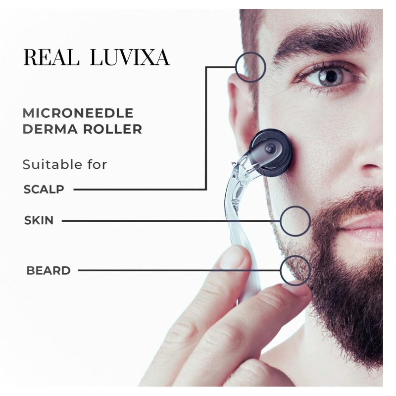 Derma Roller 0.5mm 540 Titanium Needles 0.5mm REAL LUVIXA Beard