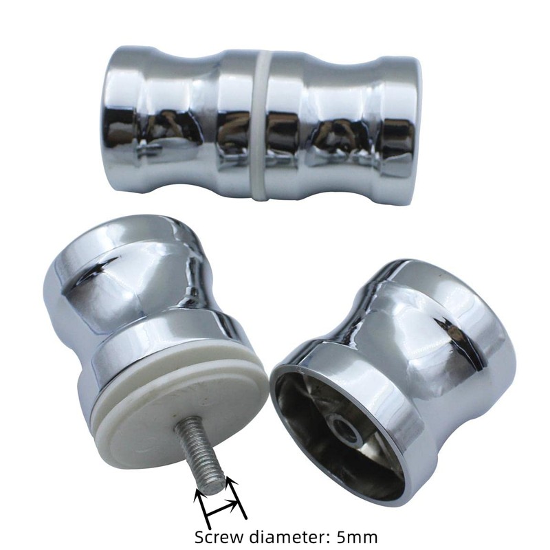 KEABATH Shower Door Knobs 2 Pairs Round Chrome Glass Door