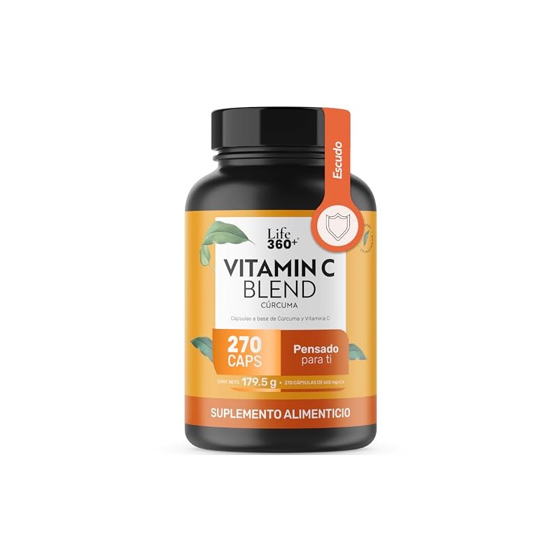 LIFE 360+ Vitamina C + Cúrcuma | 270 cápsulas