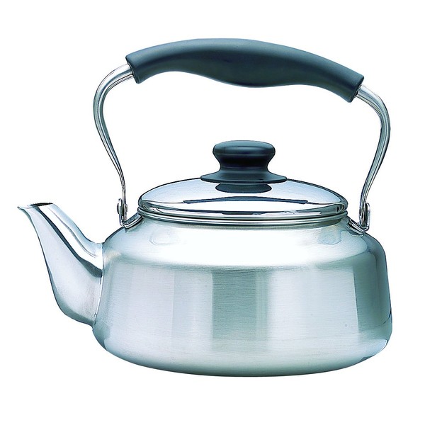 Sori Yanagi Stainless Steel Kettle, 0.6 gal (2.5 L), Induction Compatible, Mirror