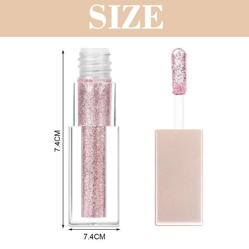 Liquid Glitter Eyeshadow, Diamond Shimmer Eyeshadow, Quick-Dry & Long Lasting