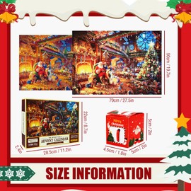 Advent Calendar 2024 Jigsaw Puzzle, 24 Boxes 1008 Pieces Jigsaw Puzzle Toy, 2024 Countdown Calendar for Christmas, Advent Calendar Puzzle for Adults and Kids - Santa Claus