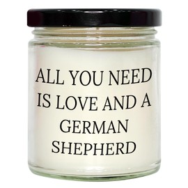 Inspirational German Shepherd Dog Lover Gifts: Vanilla Soy Candle for German Shepherd Dog Enthusiasts, Perfect Unique Gifts for Graduation, Gifts from Mom to Daughter, Daughter and Mom Gift Set