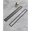 HTOH Shower Drain Offset for Bathroom: 18-Inch Black Linear Shower