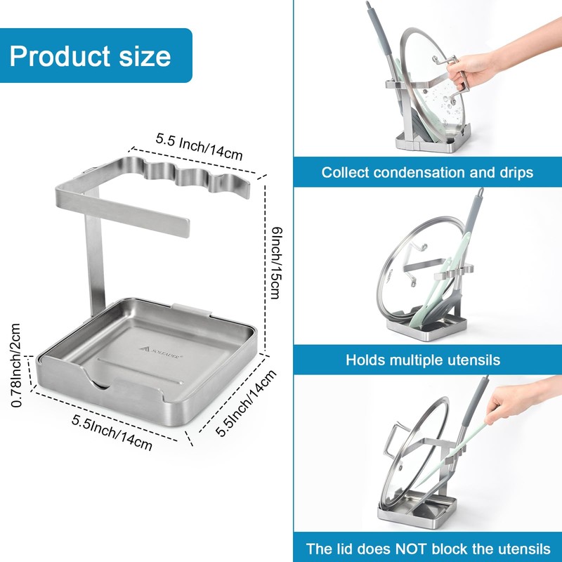 SOLEADER Vertical Spoon Rest and Lid Stand for Stove Top