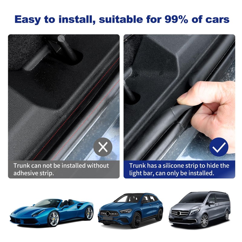 JUPIZEUS Cuttable Universal Fit LED Rear Trunk Cargo Light Interior