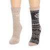 MUK LUKS Women's Wool Socks (2 Pair Pack), Brown, OS