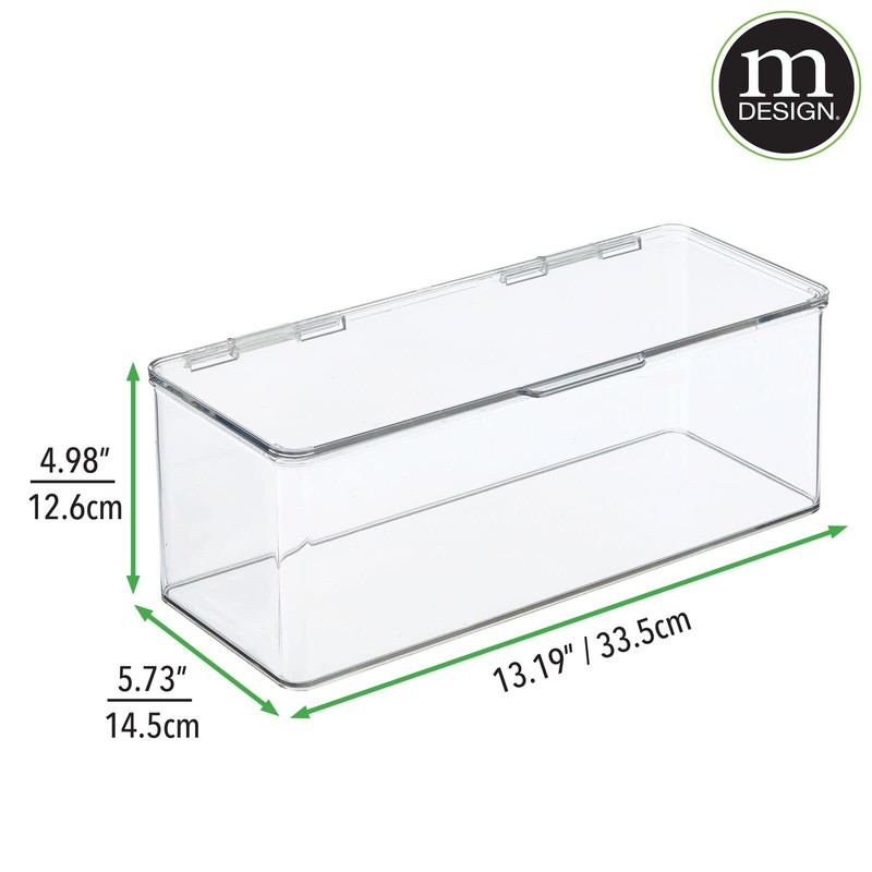 mDesign Bathroom Box with Lid - Practical Plastic Box for