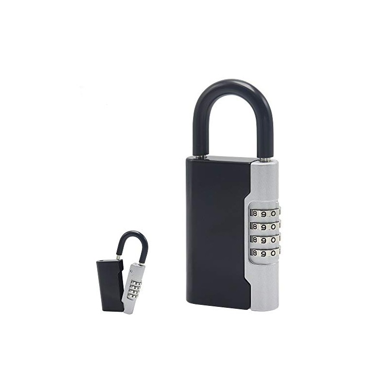 Key Safe Box [Portable] Combination Padlock with Shackle, Key Lock