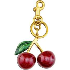Cherry Keychain Cherry Bag Charms Purse Charms for Handbags Cute Cherry Accessories Gifts for Women Purse Charms for Handbags Cherry Charm Keychain For Women Birthday Christmas Gifts Stocking Stuffers
