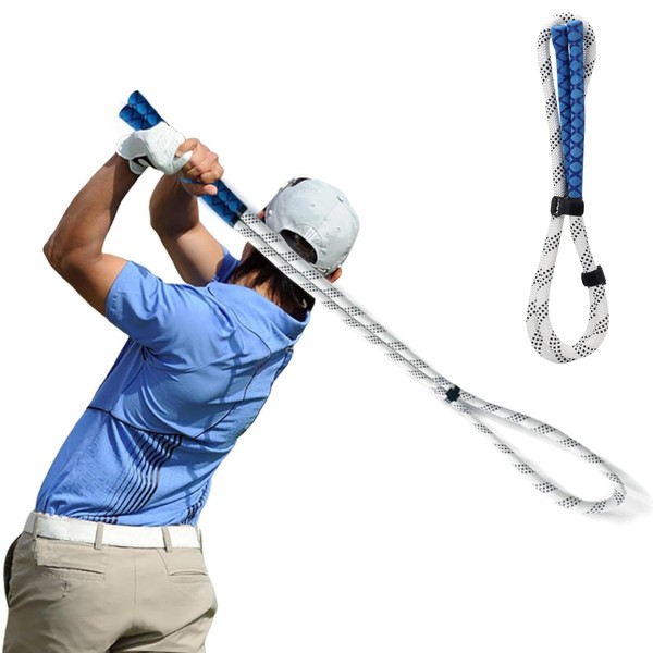 Fjquamitix Golf Rope Swing Trainer Adjustable Strength Speed Training Aid