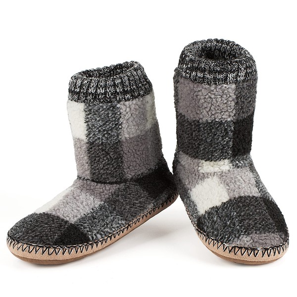 Men's Warm Up House Boots, Thick Fuzzy Sherpa Fleece Winter