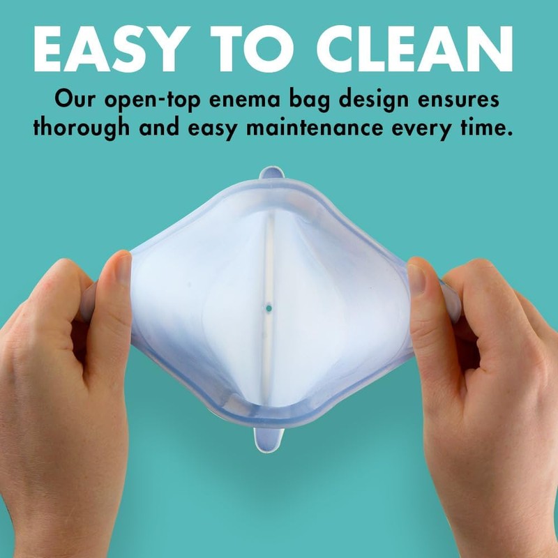 Enema Bag Kit - 2 Quart Clear Non-Toxic Silicone -