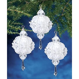 The Beadery Christmas Ball Ornament Bead Kit, White