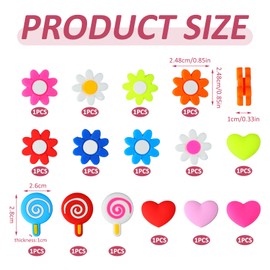 PKRFCJ 15 Pcs Tennis Racket Dampener, Tennis Vibration Dampener, Heart, Flower and Lollipop Racket String Damping Tennises, for Tennises Racquet Supplies