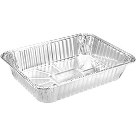 Nicole Fantini's 14.2"L X 10.63"W X 2.94"H Rectangular Silver Heavy Duty Disposable Aluminum Foil Pans For Baking Use For Roasting and Baking Chicken : 25 Count