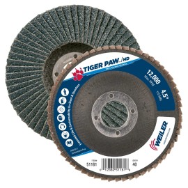 Weiler 51161 Tiger Paw XHD Super High Density Abrasive Flap Disc, Type 27 Fla...