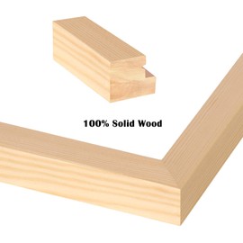 EGOFINE A4 Photo Frame Natural Wood - Made of Solid Wood for Table Top and Wall Mounting