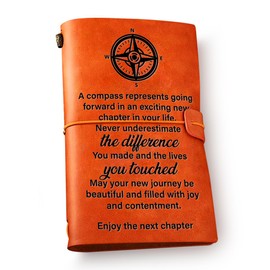 NGAEAK Coworkers Leather Journal Notebook Thank You Gift for Coworker Boss Mentor - Retirement Gift for Colleague Engraved Leather Travel Journal Embossed Writing Journal