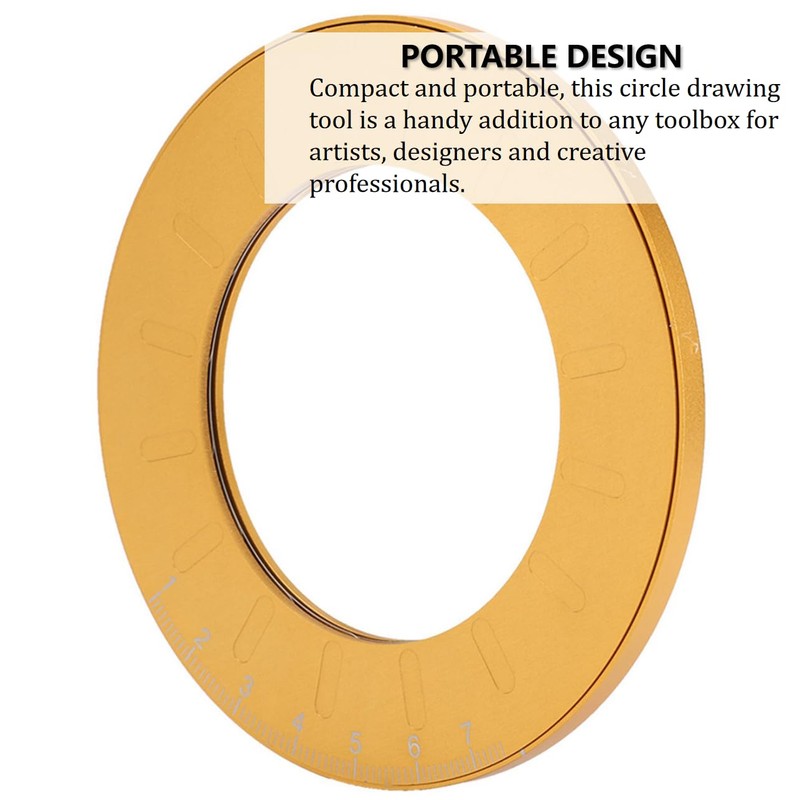 Adjustable Circle Drawing Ruler Tool, Stainless Steel Metal Round Circle