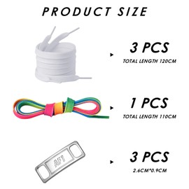 YSDYY 4 Pairs of Shoelaces, With 2 Pairs of Shoe Tags, White Shoelaces, Sports Shoelaces, Elastic Shoelaces, Universal Replacement Shoelaces, Suitable for Canvas Shoes and Sports Shoes