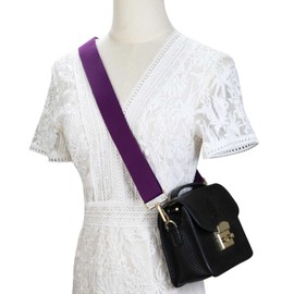 Allzedream Thick Purse Strap Wide Adjustable Replacement Crossbody Bag Handbag (Purple-Gold Hardware)