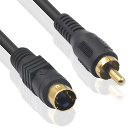 Maxhood 4pin S-Video to RCA Cable, 2Pack S Video to Composite Video Adapter Cable, Mini DIN 4 Pin S Video Male to RCA Male S-Video Cable for PC Computer Video AV Projector, 15cm/5.9inch