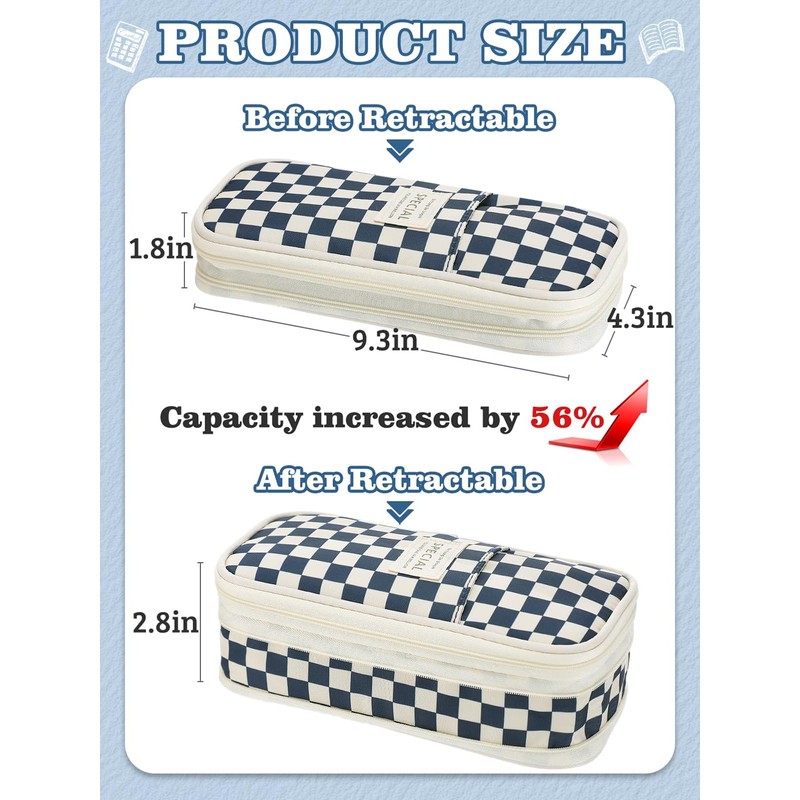 VICDUEKG Pencil case pencil case school pencil case, blue, simplicity