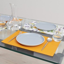 Style Decor w2903200 Placemats, Set of 2, 11.8 x 17.7 inches (30 x 45 cm), Laminated Type, Solid Ox, Mandarin Orange, Medium