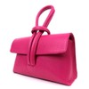 LeahWard Women's Leather Clutch Bag With Loop Handle (Fuchsia)