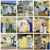 Aerdce Mediterranean Lemon Arch Backdrop Cover Double-Sided Patchwork Tile Positano