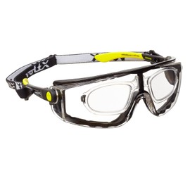 voltX 'QUAD' 4 in 1 Schutzbrille mit Lesehilfe (+3,0 Dioptrien, klar) - mit Schaumeinsatz und abnehmbares Kopfband