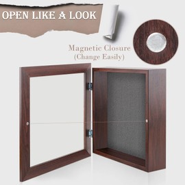 Golden State Art, 11x11 Shadow Box Frame Display Case, 2-inch Depth, Great for Collages, Collections, Mementos, 6 Pins Included (Brown, 2 Pack)